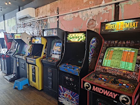 arcade cabinets inside Checker Bar - Offworld Arcade in Detroit, Michigan, USA